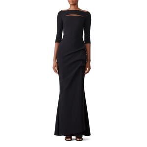 Chiara Boni La Petite Robe Black Kate Gown Size 4 Italian Luxury Designer $995